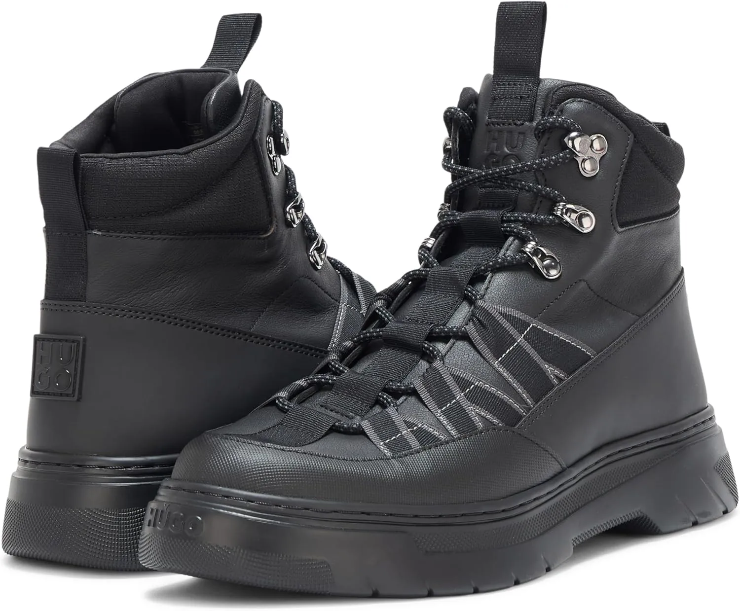 HUGO Men's High Top Hiking Style Lace Up Boot Fashion