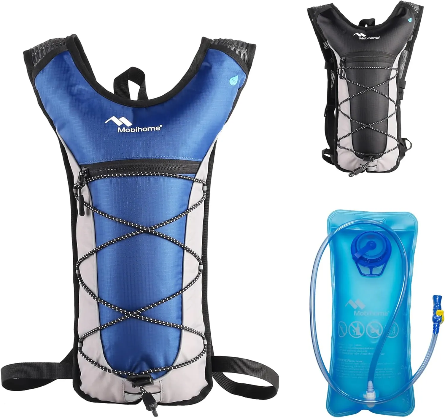 Hydration Backpack & 2L Leak Proof Water Hydration Bladder,Lightweight Running Backpack & Hydration Pack, Running, Hiking, Cycling, Climbing,Skiing for Men Women & Kids, Airflow Camel Pack