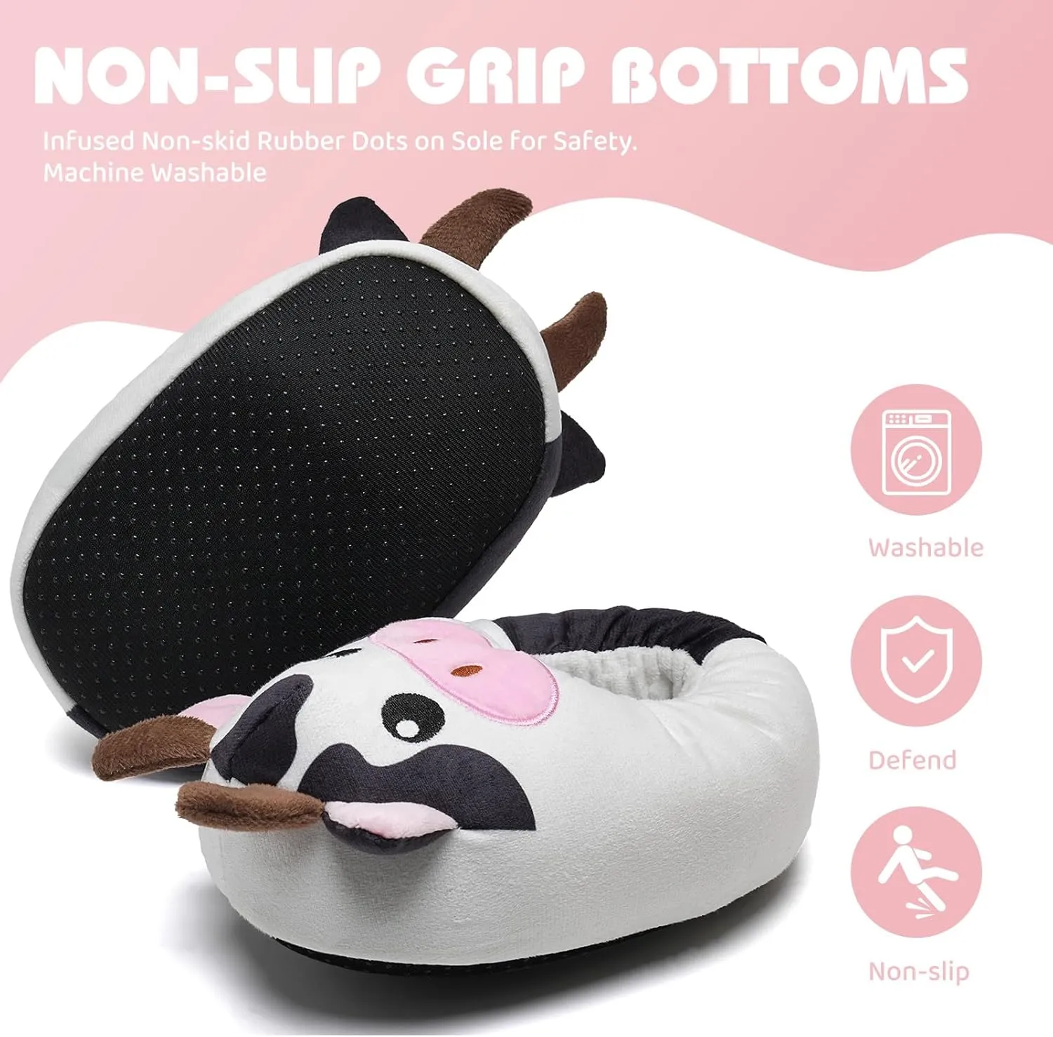 IceUnicorn Toddler Slippers Kids Cute Funny Animal House Shoes Girls Boys Christmas Fluffy Bedroom Indoor Slipper, Cat, Bunny, Unicorn, Dinosaur, Fox, Cow