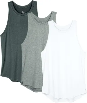 icyzone Women's Racerback Workout Tank Tops - Athletic Yoga Tops, Running Exercise Gym Shirts (Pack of 3)