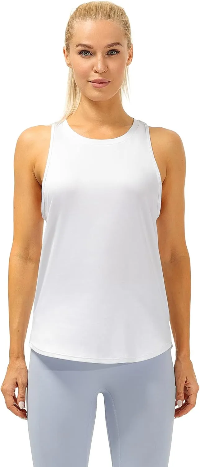 icyzone Women's Racerback Workout Tank Tops - Athletic Yoga Tops, Running Exercise Gym Shirts (Pack of 3)