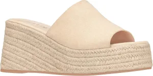 ILLUDE Women's Wedge Sandal Espadrille Platform Slip On Open Toe Wedge Heel Sandals