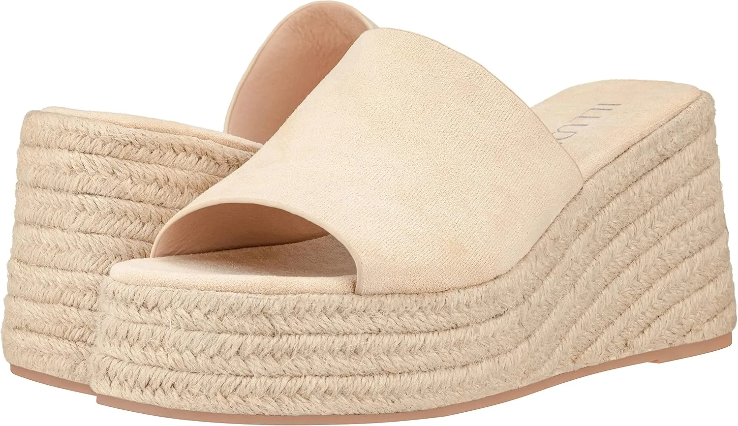 ILLUDE Women's Wedge Sandal Espadrille Platform Slip On Open Toe Wedge Heel Sandals