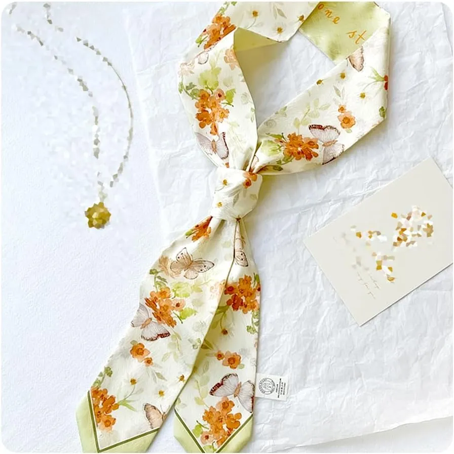 IMLECK Fashion Silk Feeling Headscarf for Women Girls Lightweight Graceful Scarf
