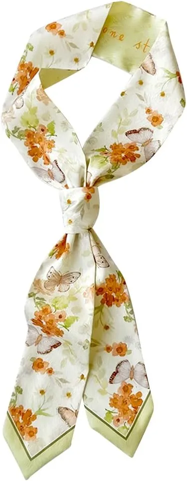 IMLECK Fashion Silk Feeling Headscarf for Women Girls Lightweight Graceful Scarf