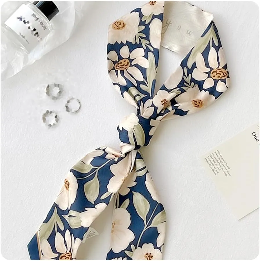 IMLECK Fashion Silk Feeling Headscarf for Women Girls Lightweight Graceful Scarf