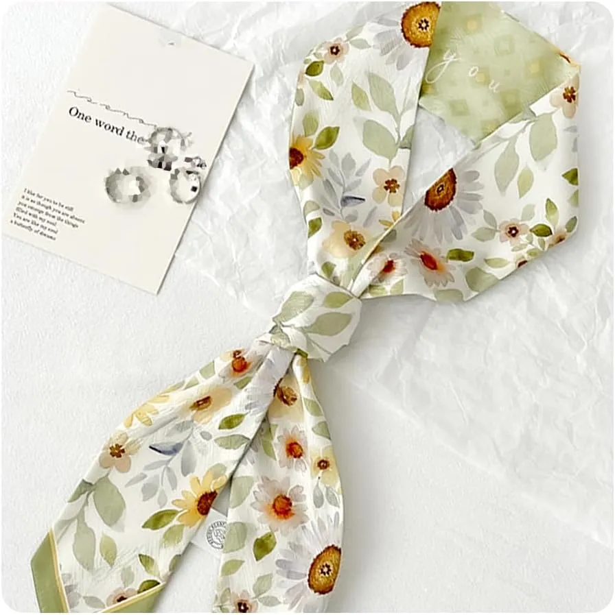IMLECK Fashion Silk Feeling Headscarf for Women Girls Lightweight Graceful Scarf