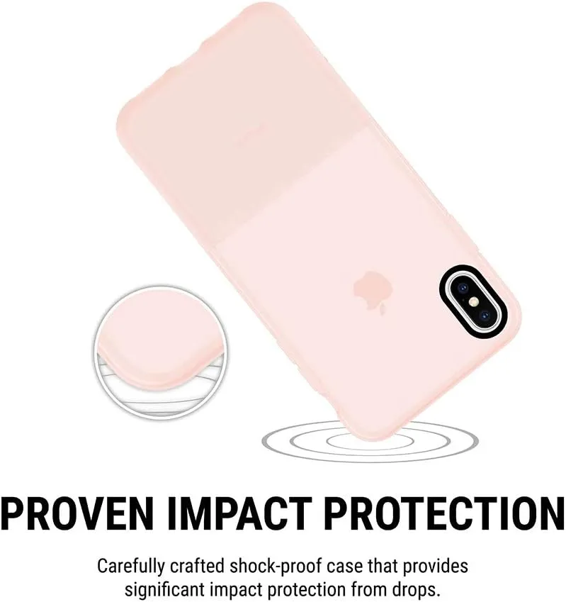 Incipio NGP Translucent Case for iPhone iPhone Xs Max (6.5") with Flexible Shock-Absorbing Drop-Protection - Rose