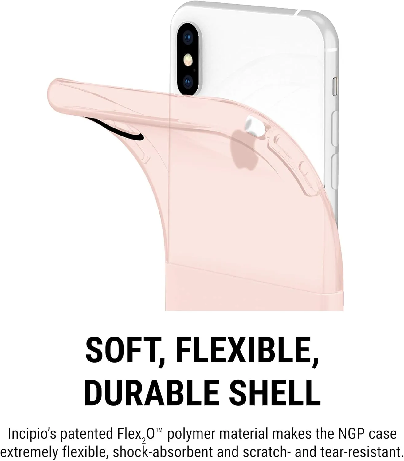 Incipio NGP Translucent Case for iPhone iPhone Xs Max (6.5") with Flexible Shock-Absorbing Drop-Protection - Rose