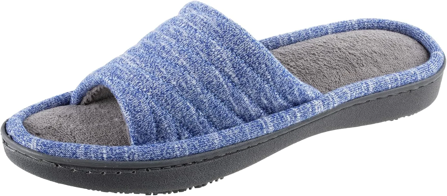 isotoner Women's Space Dyed Andrea Slide Slipper with Moisture Wicking for Indoor/Outdoor Comfort and Arch Support