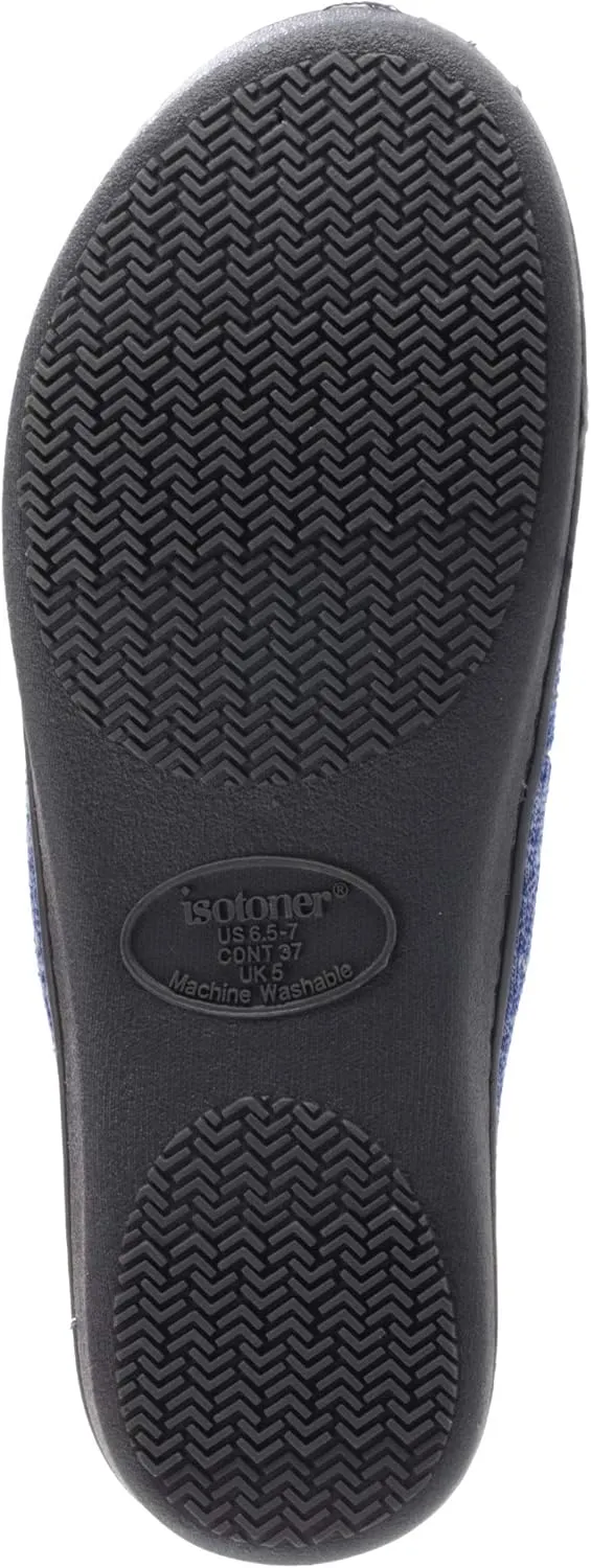 isotoner Women's Space Dyed Andrea Slide Slipper with Moisture Wicking for Indoor/Outdoor Comfort and Arch Support
