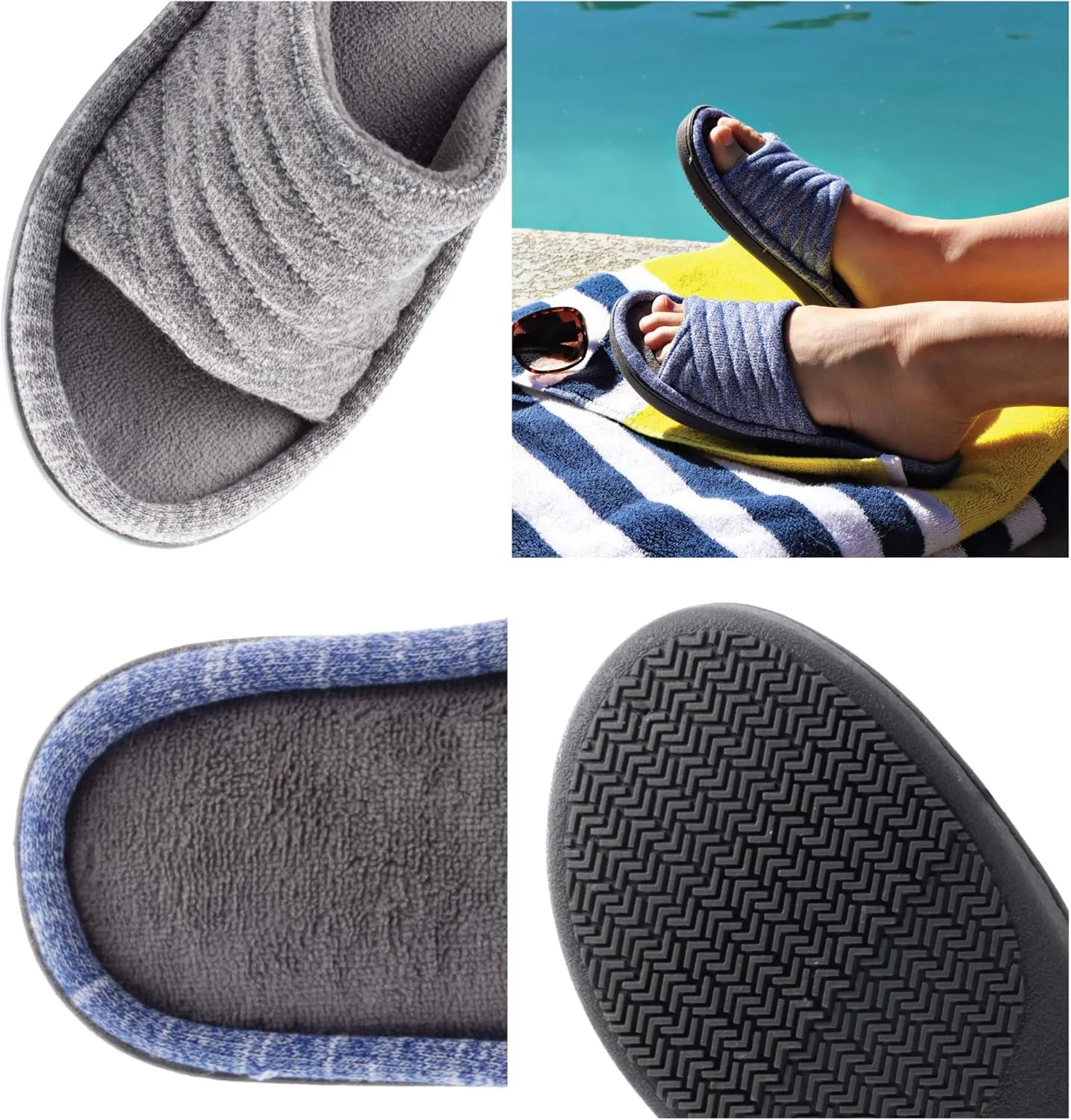 isotoner Women's Space Dyed Andrea Slide Slipper with Moisture Wicking for Indoor/Outdoor Comfort and Arch Support