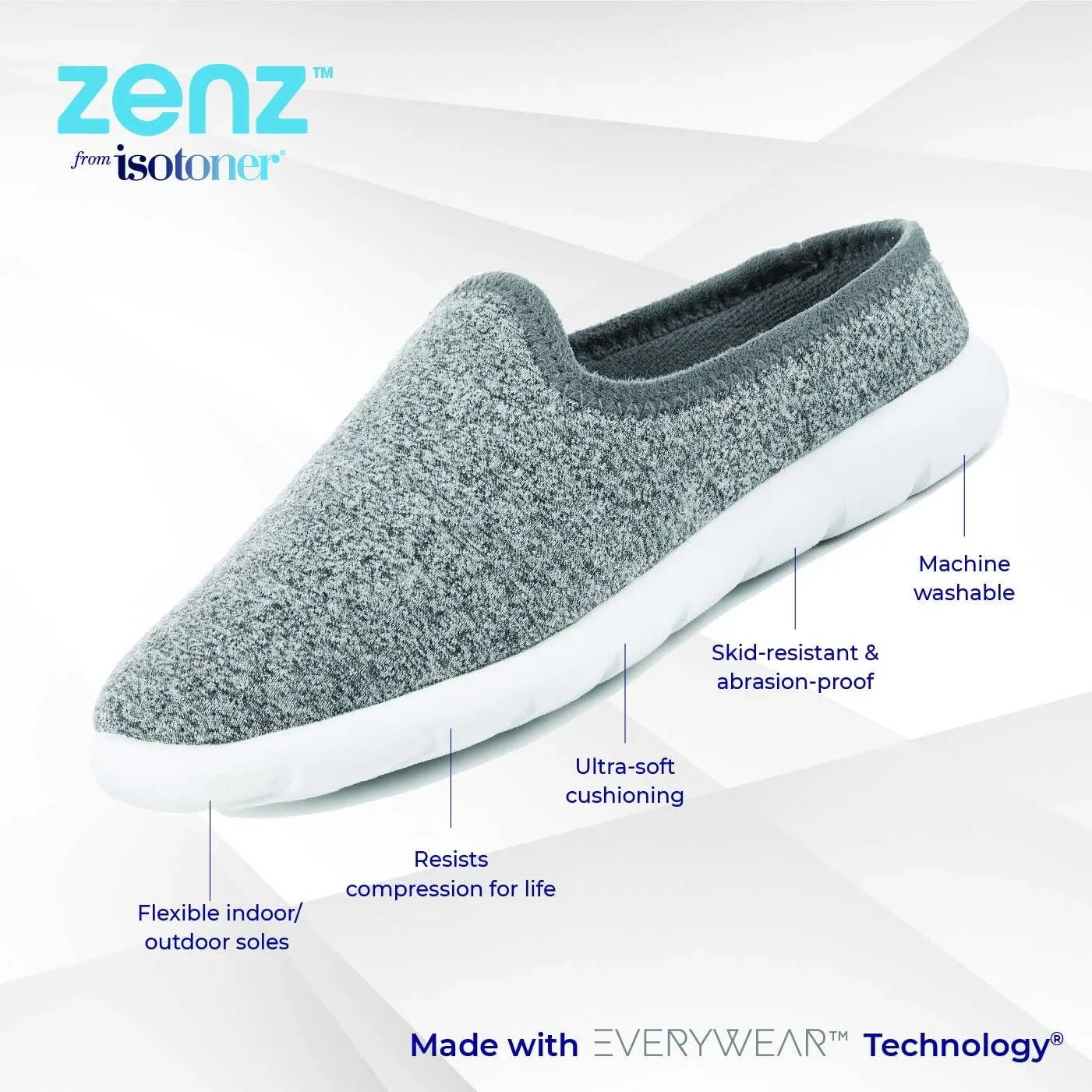 isotoner Zenz Women's Energize Mesh Hoodback Slipper, Slip-On Shoe
