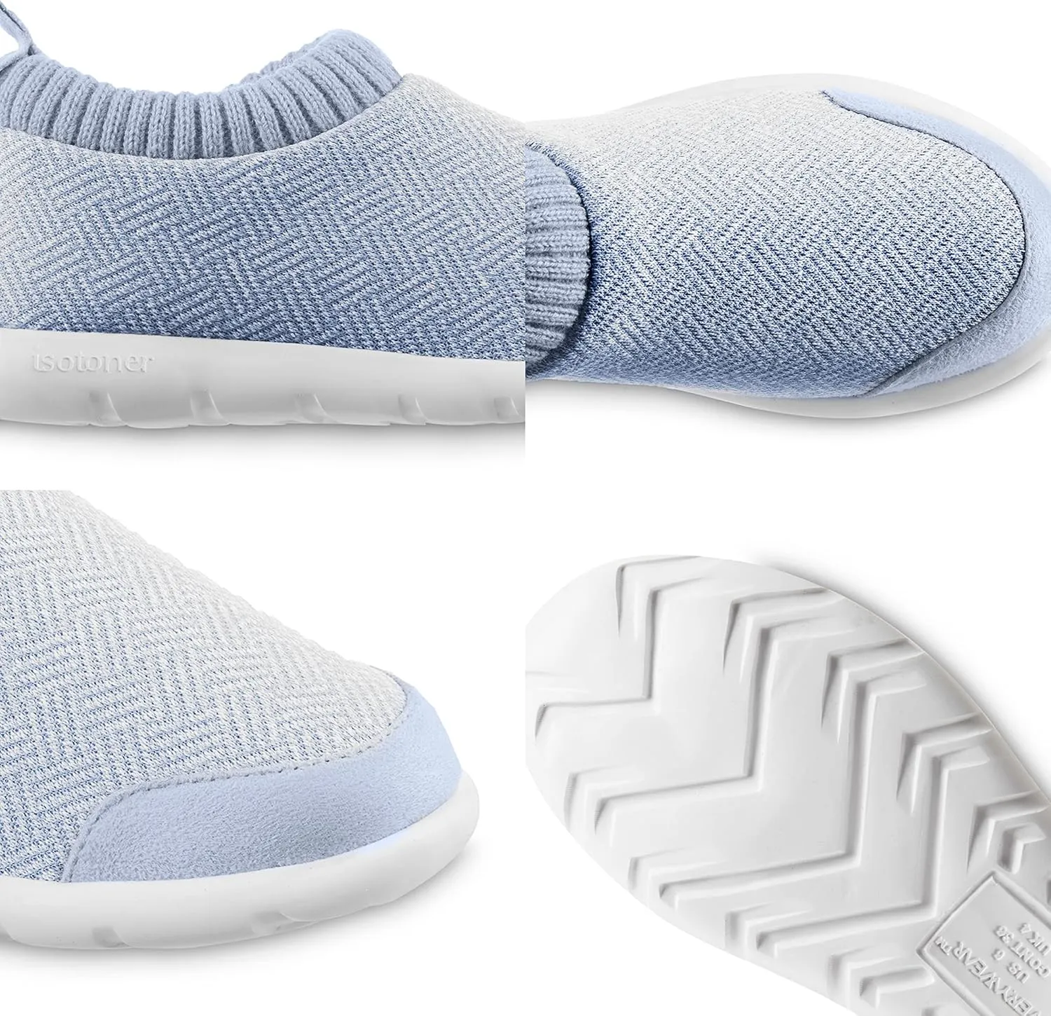 isotoner Zenz Womens Slippers, Lightweight Hatch Knit Slip-On