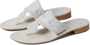 Jack Rogers Womens Jacks Flat Sandal Tonal Leather Slip On Heels