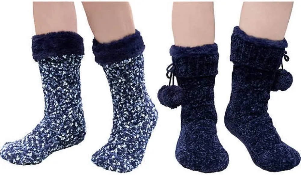 Jane & Bleecker 2 Pair Slipper Socks for Ladies