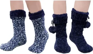 Jane & Bleecker 2 Pair Slipper Socks for Ladies