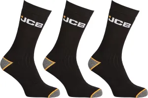 JCB - Men's Outdoor Activity Socks | 3 Pair | US Size 7-9.5 | Boot Socks, Work Socks, Hiking Socks, Black Socks