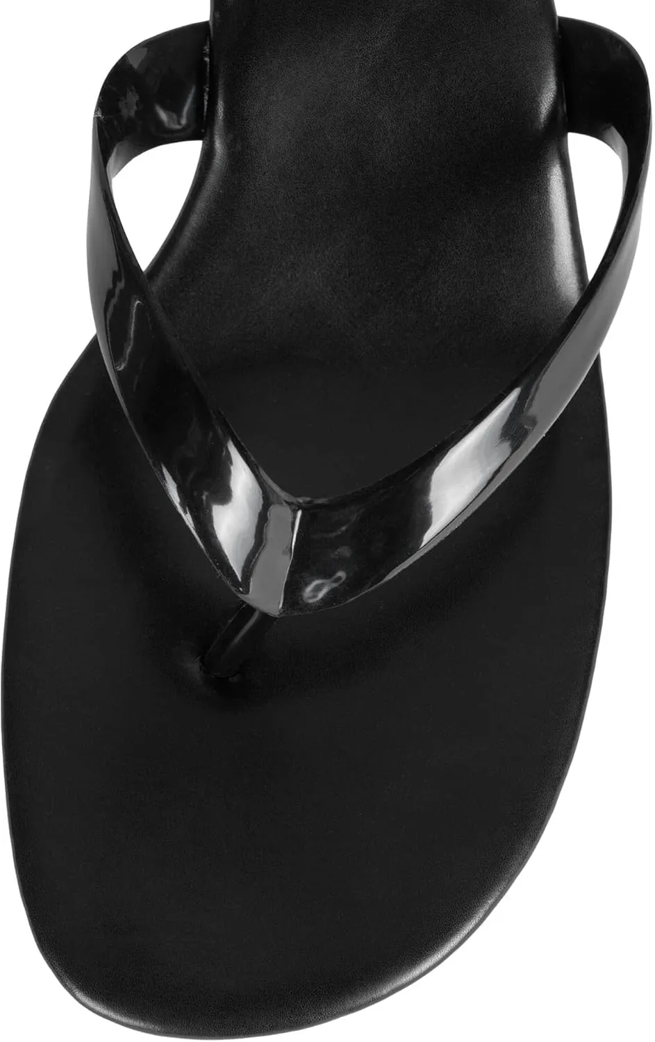 Jeffrey Campbell Thong-3 Black Combo Rounded Open Toe Slip On Heeled Sandal