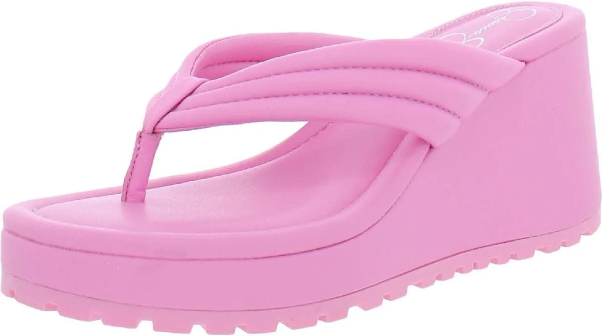 Jessica Simpson Kemnie Women's Leather Wedge Slide Sandals