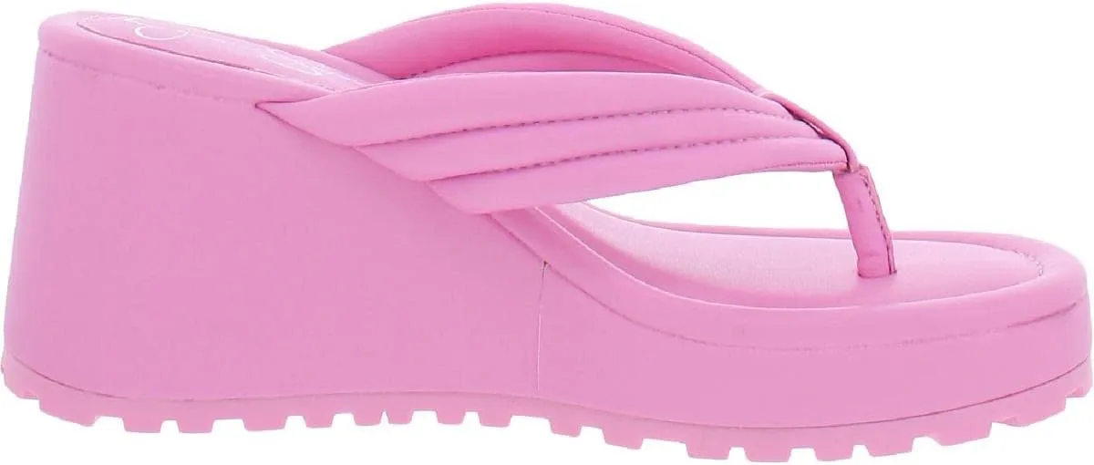 Jessica Simpson Kemnie Women's Leather Wedge Slide Sandals