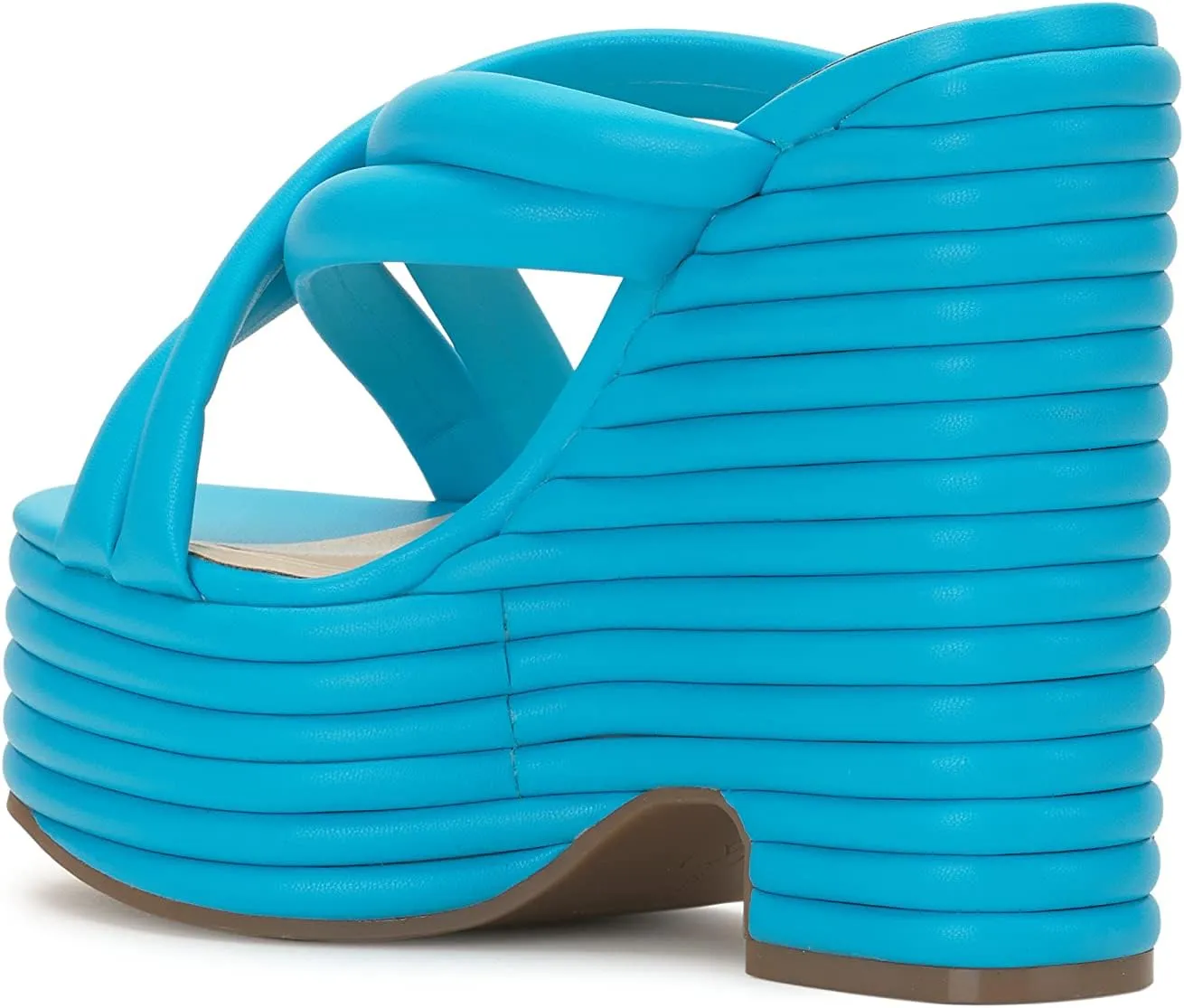 Jessica Simpson Womens Citlali Faux Leather Slip-On Wedge Sandals