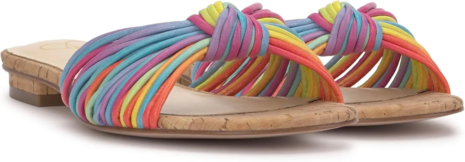 Jessica Simpson Womens Dydra Denim Slip-On Slide Sandals
