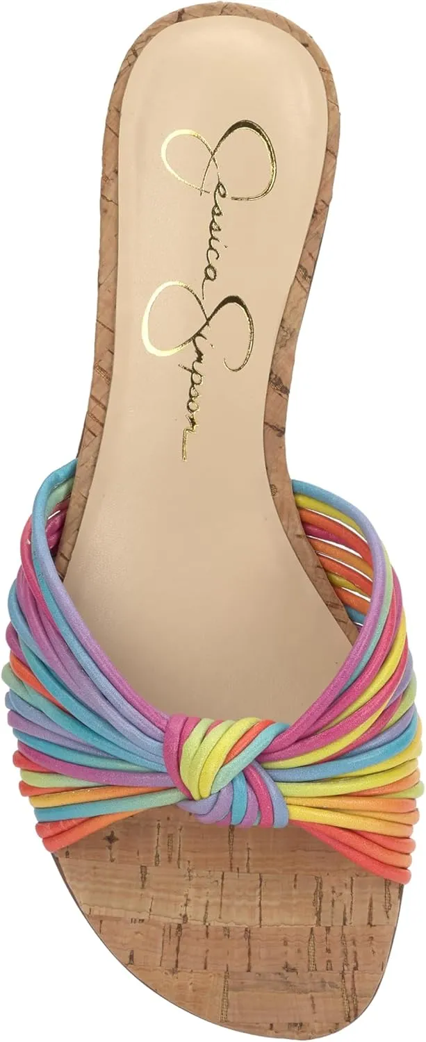 Jessica Simpson Womens Dydra Denim Slip-On Slide Sandals