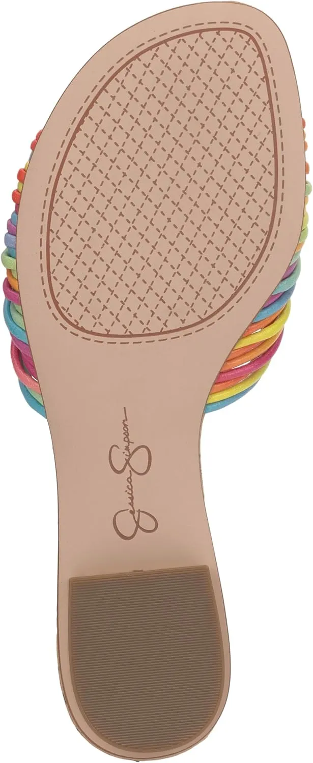 Jessica Simpson Womens Dydra Denim Slip-On Slide Sandals