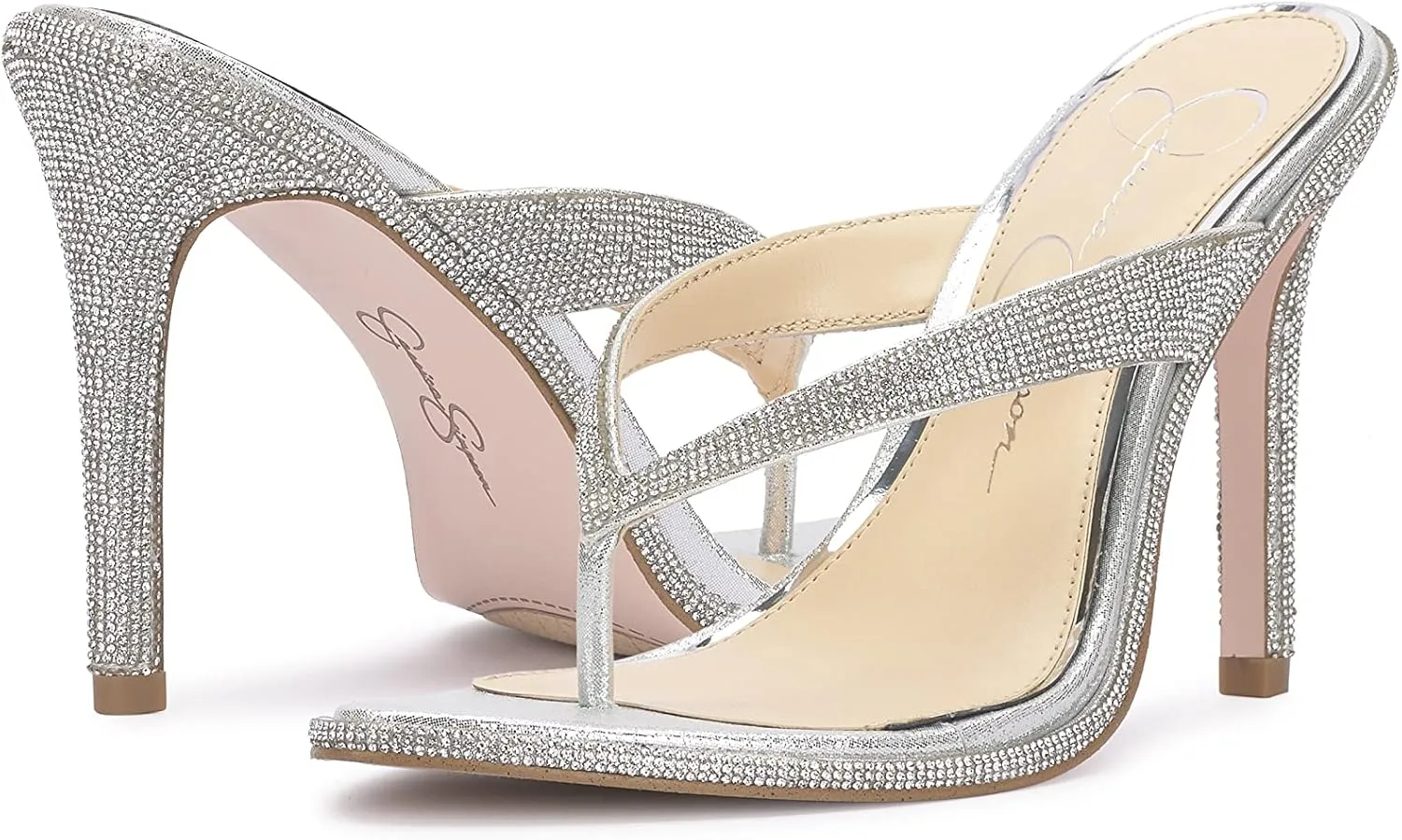 Jessica Simpson Women's Pules Embellished High Heel Sandal Heeled
