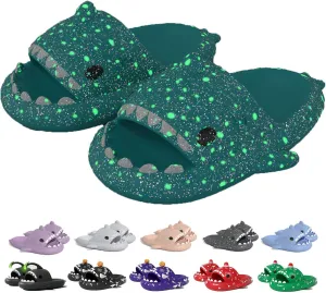 Jfxgjuv Halloween Luminous Shark Slippers Christmas Luminous Shark Slippers Spooky Shark Slides Shark Cloud Slides Angler Fish Slides Glow in The Dark Shark Slippers