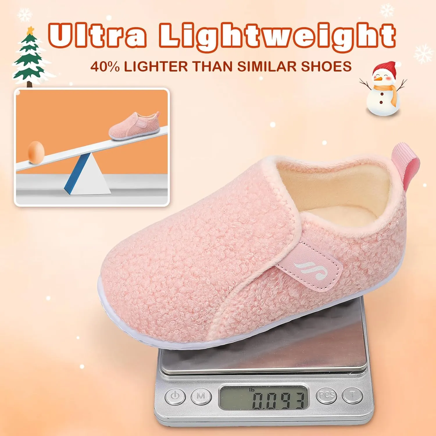 JIASUQI Toddler Slippers Fuzzy Kids Slippers Warm House Shoes for Boys Girls