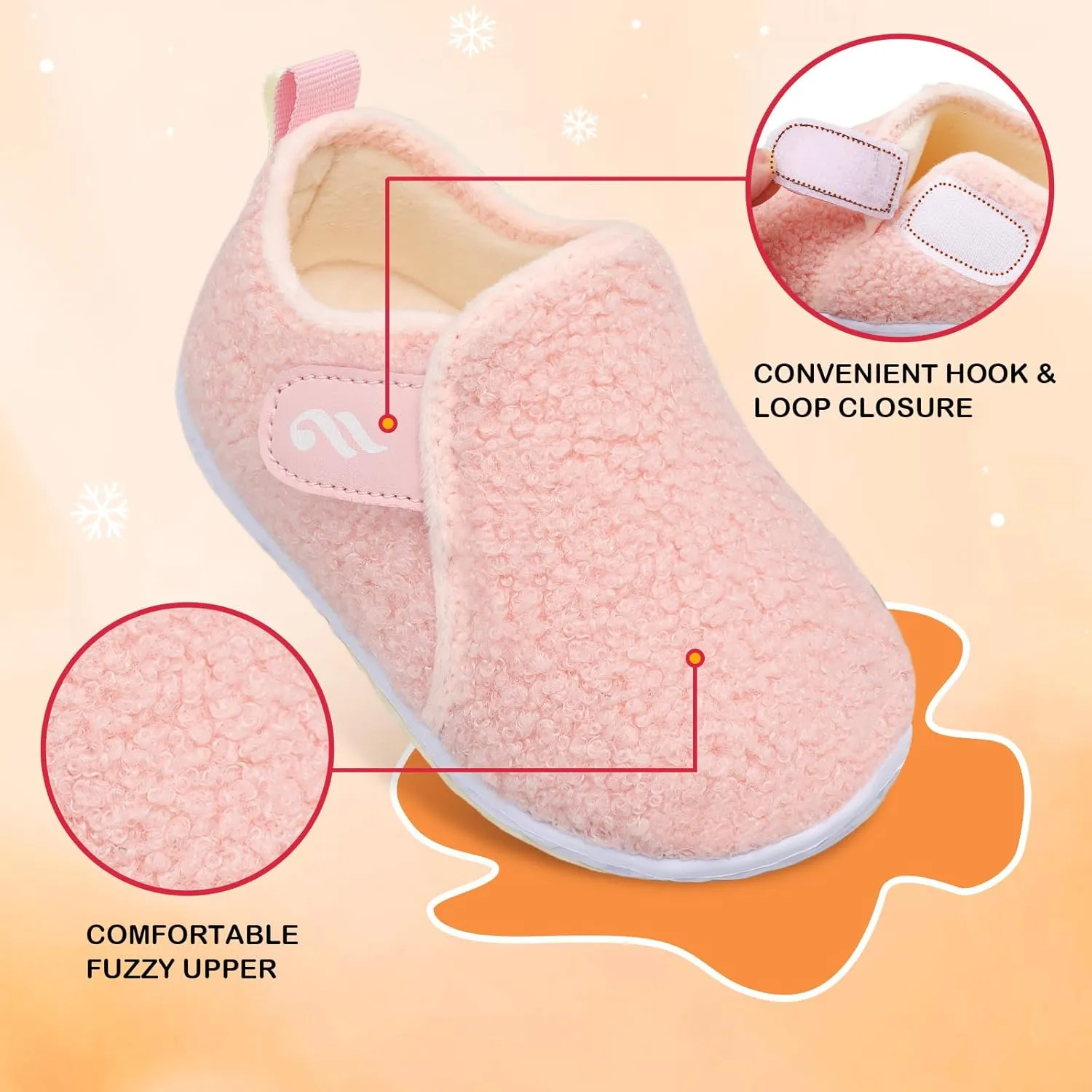 JIASUQI Toddler Slippers Fuzzy Kids Slippers Warm House Shoes for Boys Girls