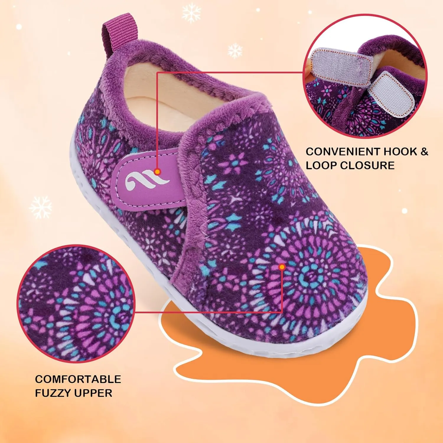 JIASUQI Toddler Slippers Fuzzy Kids Slippers Warm House Shoes for Boys Girls