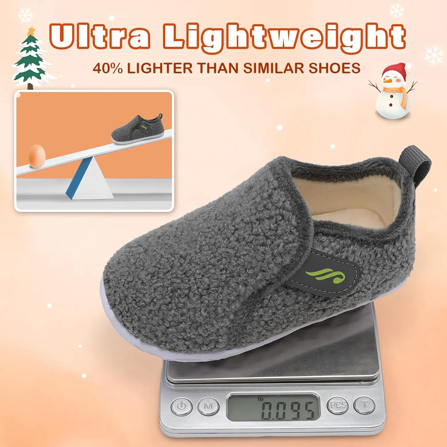 JIASUQI Toddler Slippers Fuzzy Kids Slippers Warm House Shoes for Boys Girls