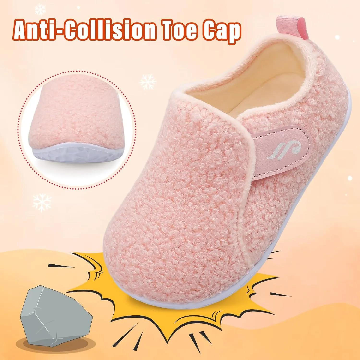 JIASUQI Toddler Slippers Fuzzy Kids Slippers Warm House Shoes for Boys Girls