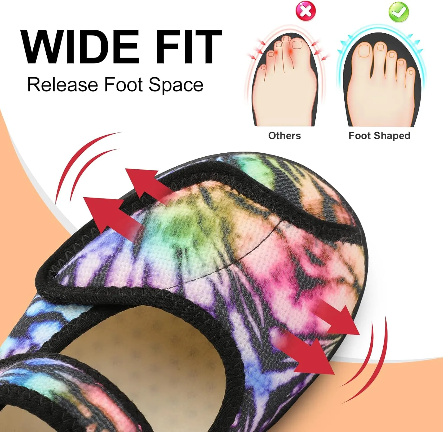 JOINFREE Womens Wide Diabetic Slippers Adjustable Comfort House Shoes Extra Wide Width Edema Swollen Arthritis Bedroom Slipper Indoor Outdoor