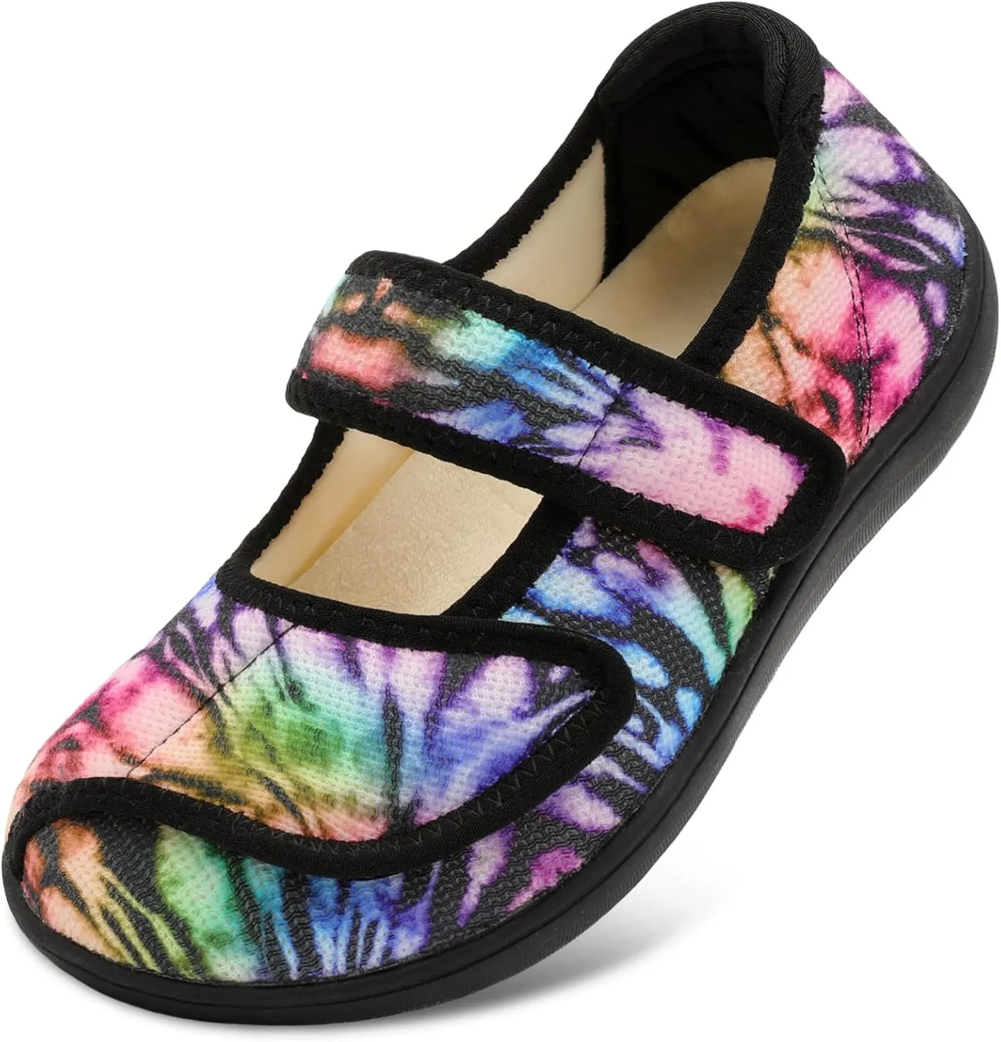 JOINFREE Womens Wide Diabetic Slippers Adjustable Comfort House Shoes Extra Wide Width Edema Swollen Arthritis Bedroom Slipper Indoor Outdoor