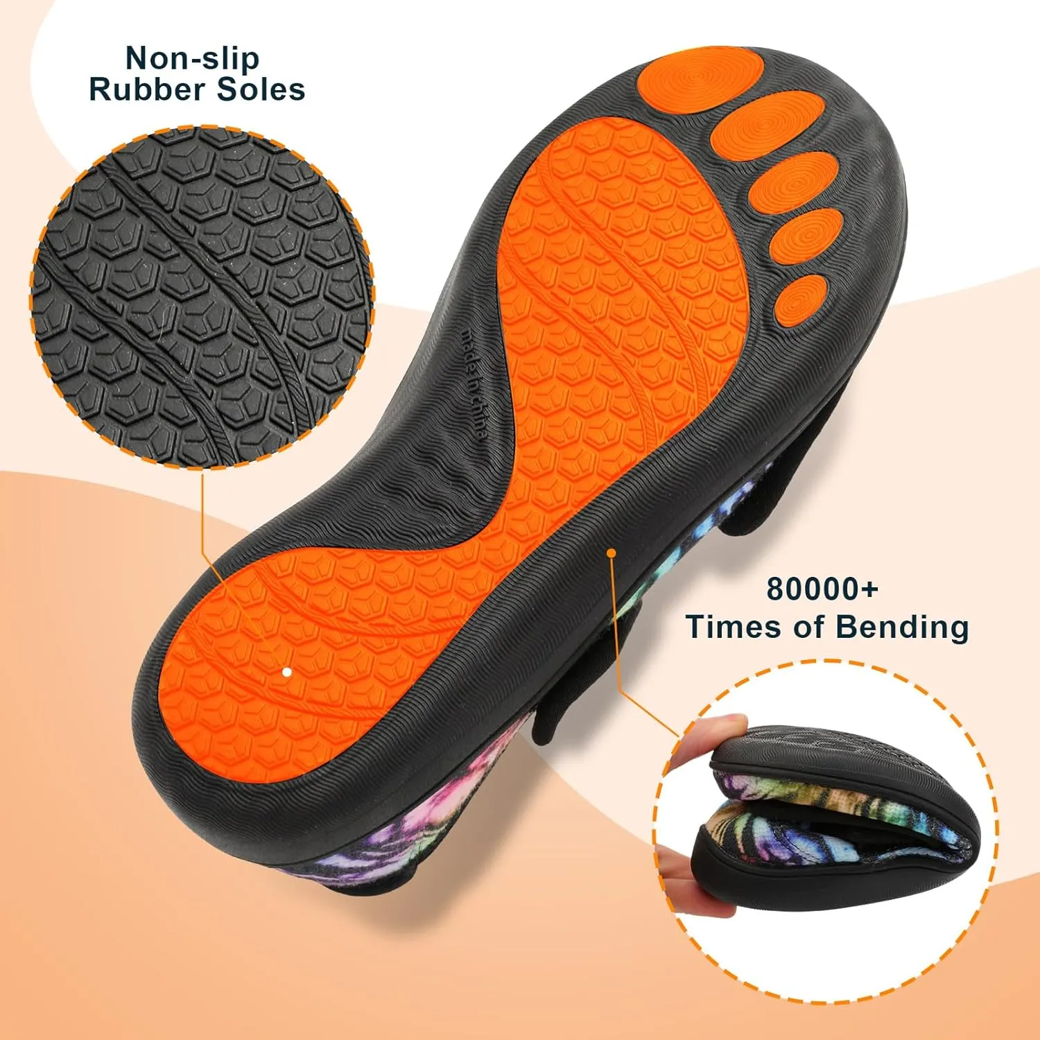 JOINFREE Womens Wide Diabetic Slippers Adjustable Comfort House Shoes Extra Wide Width Edema Swollen Arthritis Bedroom Slipper Indoor Outdoor