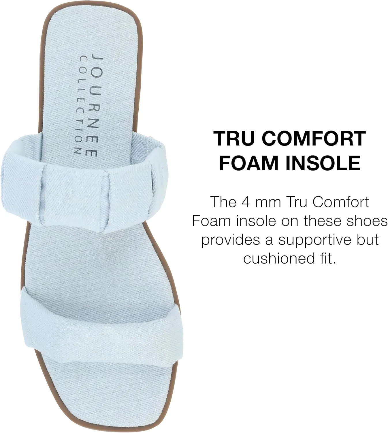 Journee Womens Pegie Tru Comfort Foam Slip On Faux Leather Flat Sandals