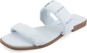 Journee Womens Pegie Tru Comfort Foam Slip On Faux Leather Flat Sandals