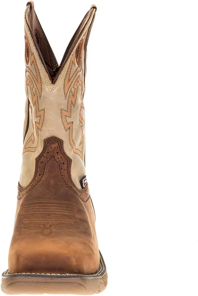 Justin Boot Company Men's Stampede Rush Tan 11" Black Maldova H2O Comp Toe Work Boot Black/Brown 5
