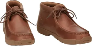 Justin Cappie 4" Work Shoes for Men - Square Toe Full-Grain Leather Moc Toe Work Shoe with Oil- and Slip-Resistant Rubber Outsole, ASTM Rated
