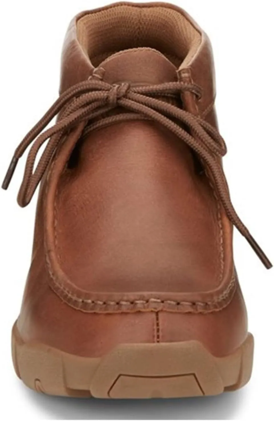 Justin Cappie 4" Work Shoes for Men - Square Toe Full-Grain Leather Moc Toe Work Shoe with Oil- and Slip-Resistant Rubber Outsole, ASTM Rated