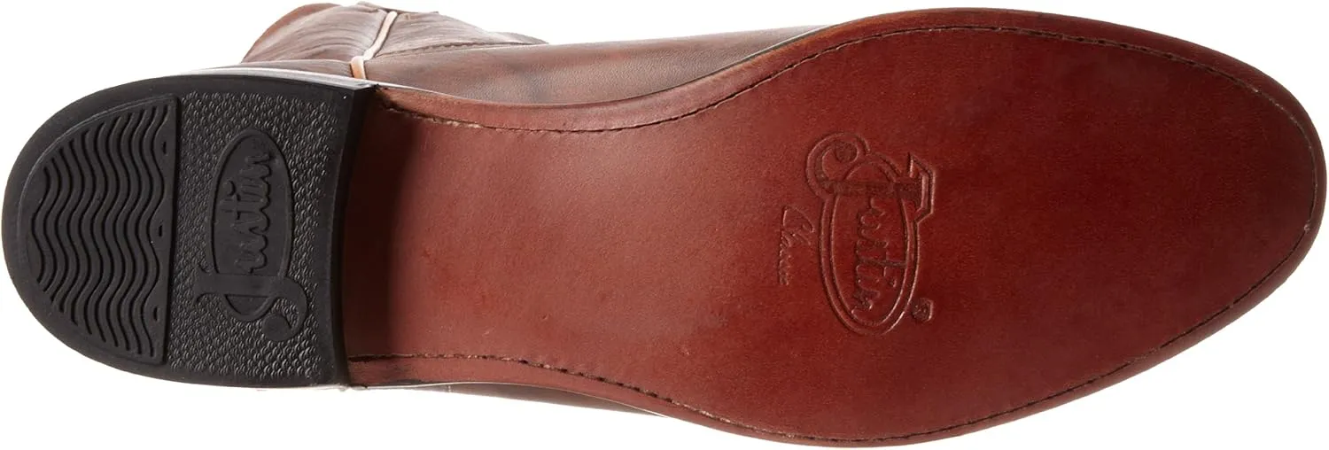Justin Jackson 10" Roper Cowboy Boots for Men - Round Toe Full-Grain Leather Upper, J-Flex Comfort System, and Hand-Nailed Leather Outsole