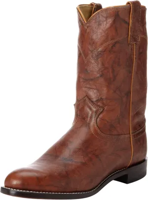 Justin Jackson 10" Roper Cowboy Boots for Men - Round Toe Full-Grain Leather Upper, J-Flex Comfort System, and Hand-Nailed Leather Outsole