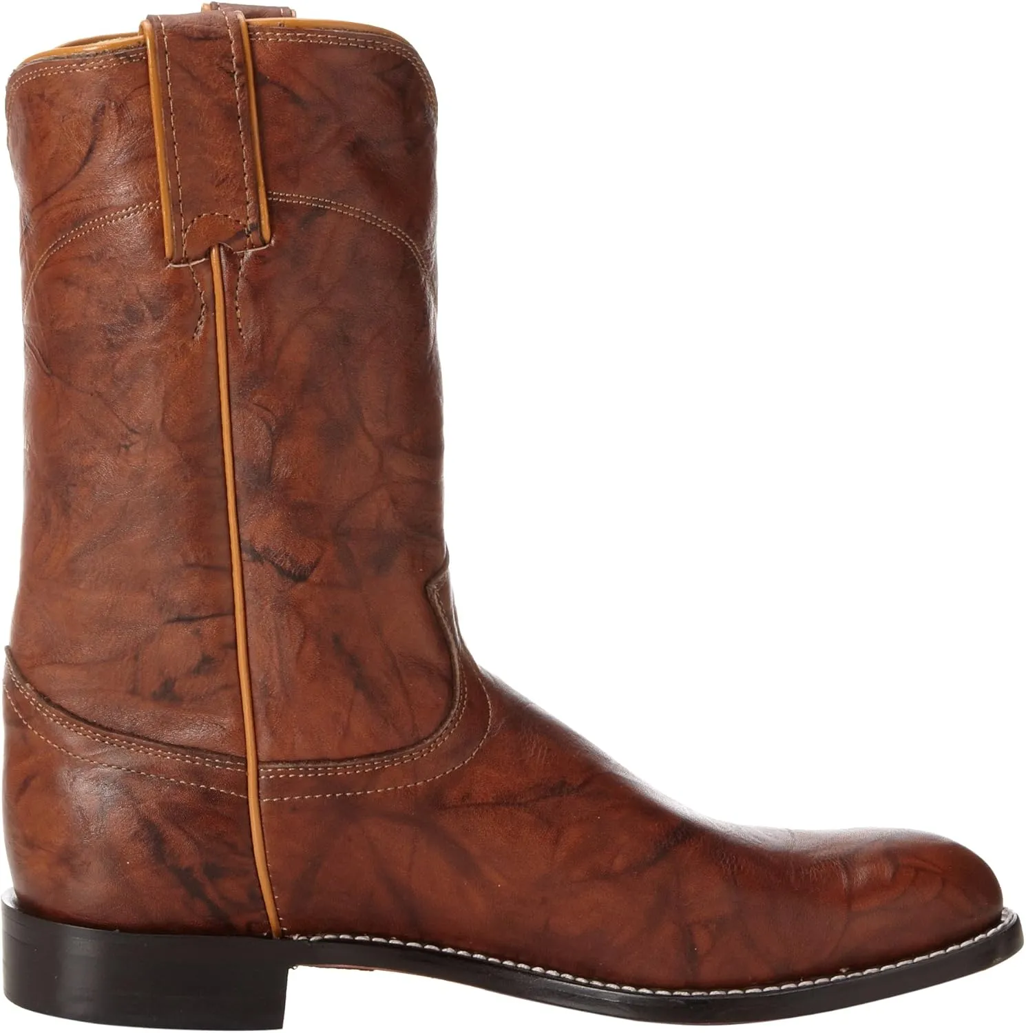 Justin Jackson 10" Roper Cowboy Boots for Men - Round Toe Full-Grain Leather Upper, J-Flex Comfort System, and Hand-Nailed Leather Outsole