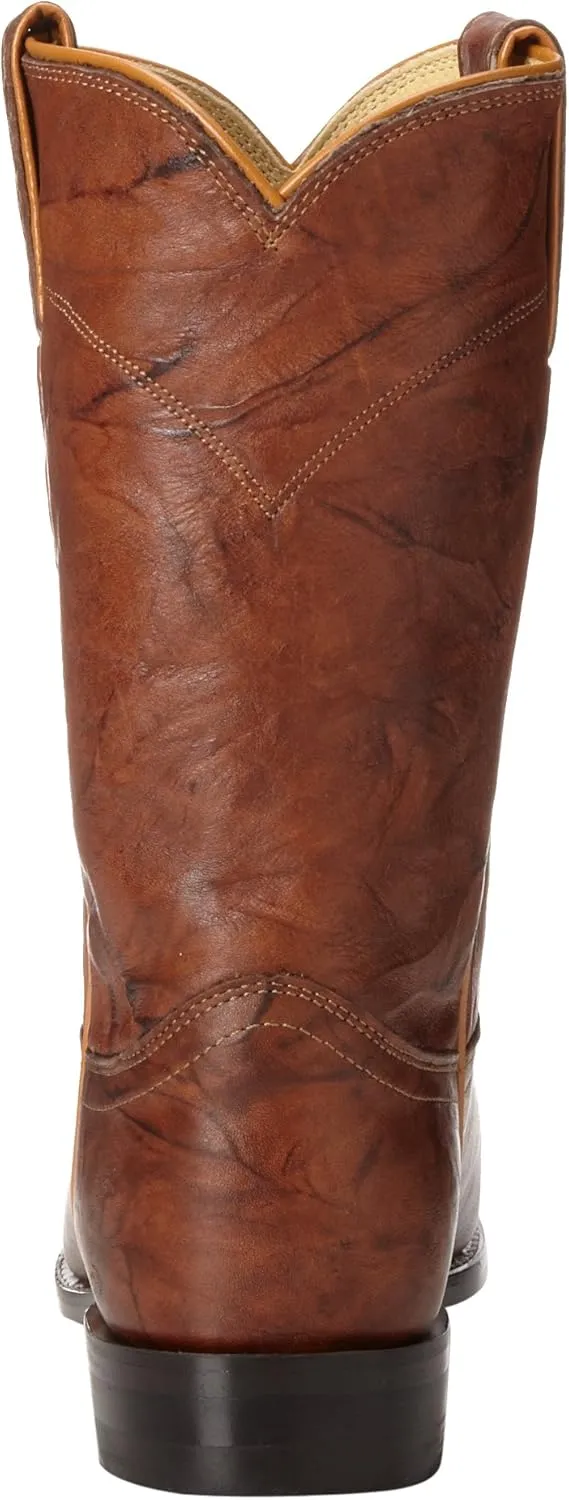 Justin Jackson 10" Roper Cowboy Boots for Men - Round Toe Full-Grain Leather Upper, J-Flex Comfort System, and Hand-Nailed Leather Outsole