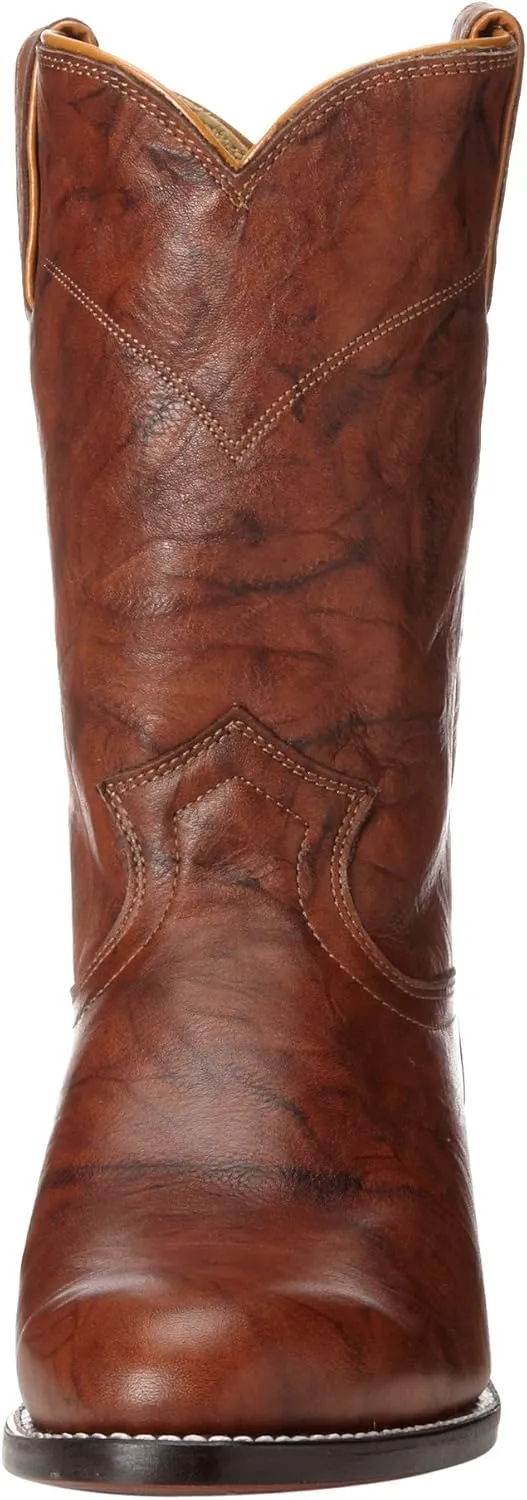 Justin Jackson 10" Roper Cowboy Boots for Men - Round Toe Full-Grain Leather Upper, J-Flex Comfort System, and Hand-Nailed Leather Outsole