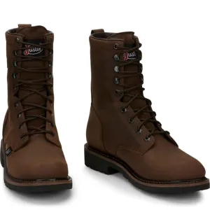 Justin Men's Drywall 8" Waterproof Work Boot, Aged Brown - 8 D